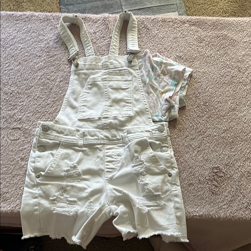 White Denim Overalls